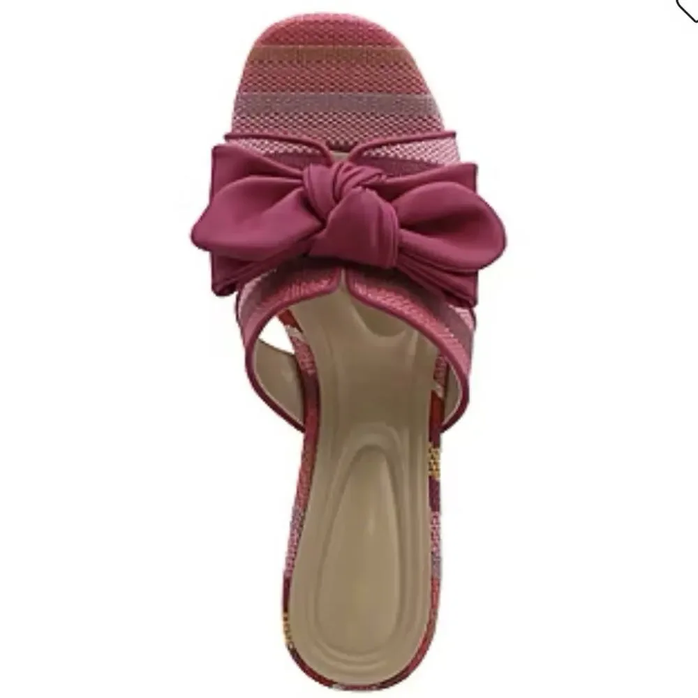 Adrienne Vittadini Women's Arnoldo Pink mid block heel Sandals SZ/ 7.5 M